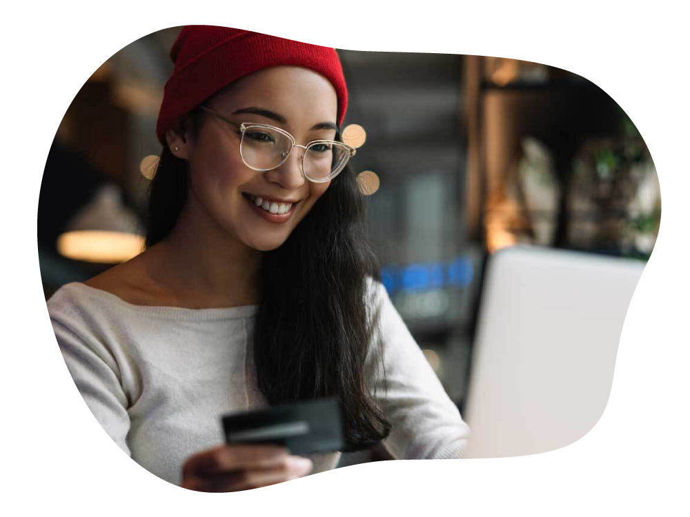 Credit card user paying expenses via CardUp on her laptop