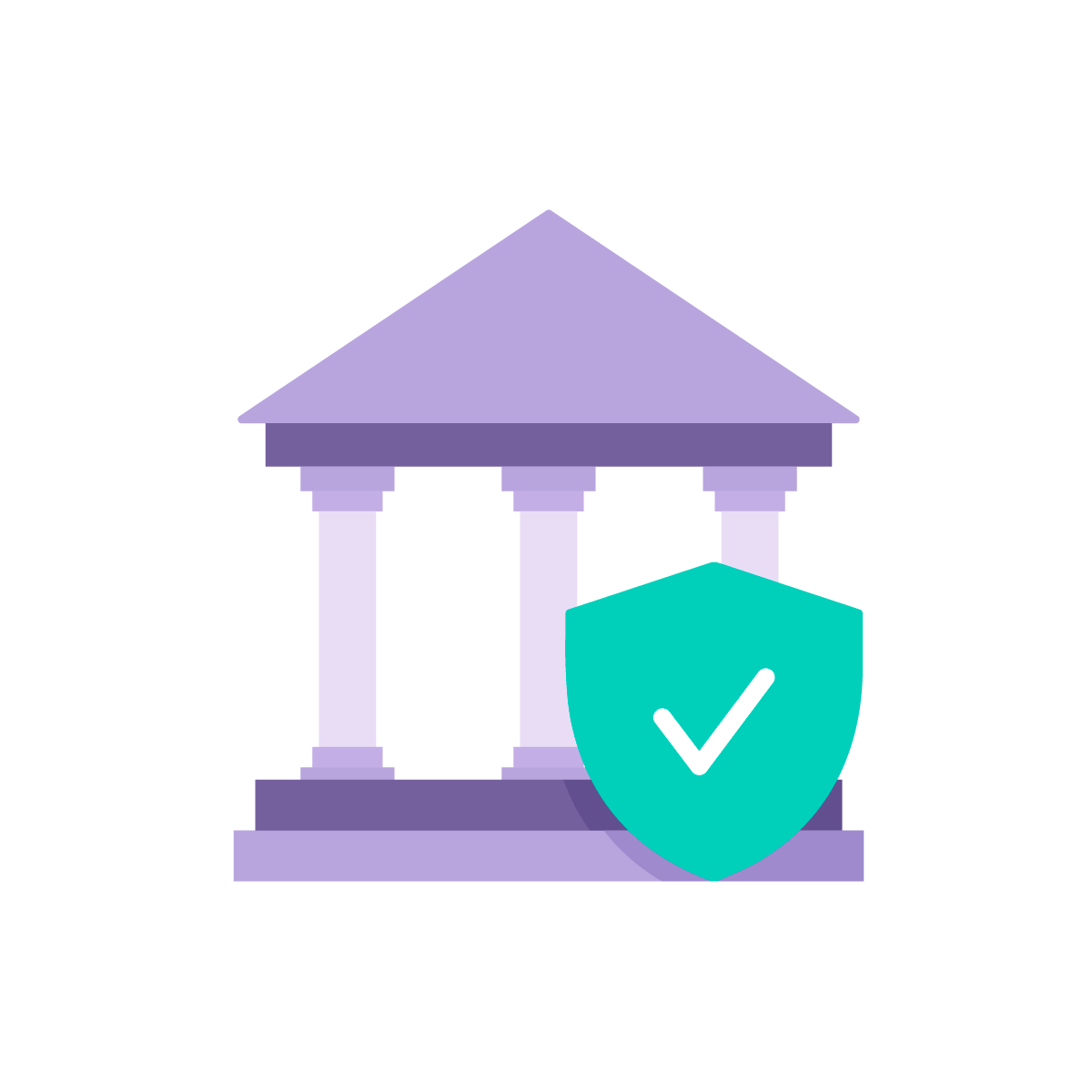 Icon of bank with high security check